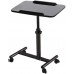 MSW Adjustable Single Column Laptop Standing Desk Work Station Stand with Swivel Wheels